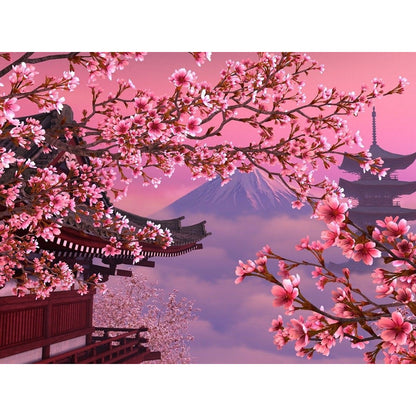 Peach View - Full Round Drill Diamond Painting 40*30CM