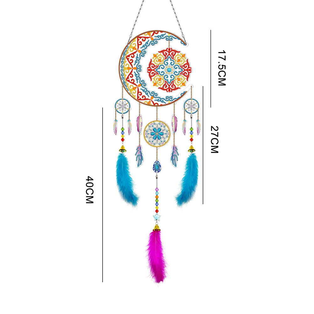 DIY Diamond Painting Dream Catcher Wind Chimes Kit Feather Hanging Craft