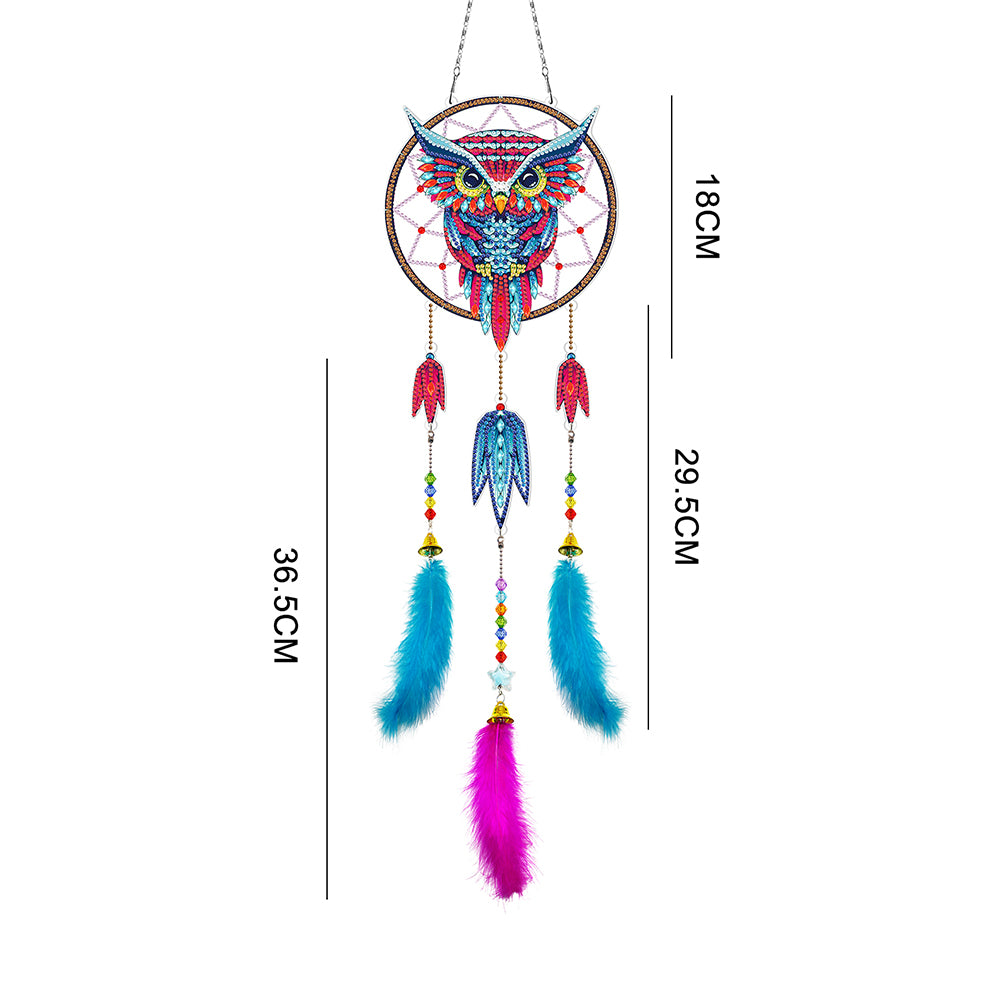 DIY Diamond Painting Dream Catcher Wind Chimes Kit Feather Hanging Craft