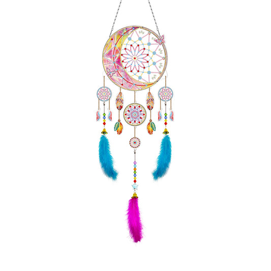 DIY Diamond Painting Dream Catcher Wind Chimes Kit Feather Hanging Craft