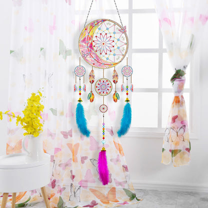 DIY Diamond Painting Dream Catcher Wind Chimes Kit Feather Hanging Craft