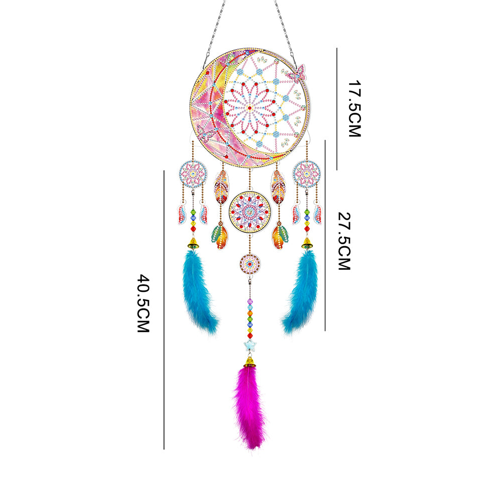 DIY Diamond Painting Dream Catcher Wind Chimes Kit Feather Hanging Craft