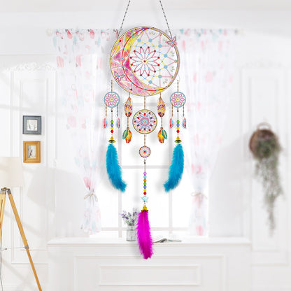 DIY Diamond Painting Dream Catcher Wind Chimes Kit Feather Hanging Craft