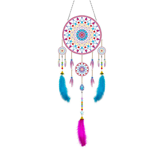 DIY Diamond Painting Dream Catcher Wind Chimes Kit Feather Hanging Craft