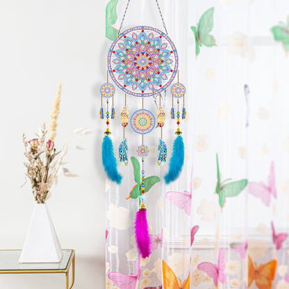 DIY Diamond Painting Dream Catcher Wind Chimes Kit Feather Hanging Craft