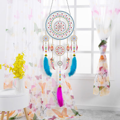 DIY Diamond Painting Dream Catcher Wind Chimes Kit Feather Hanging Craft