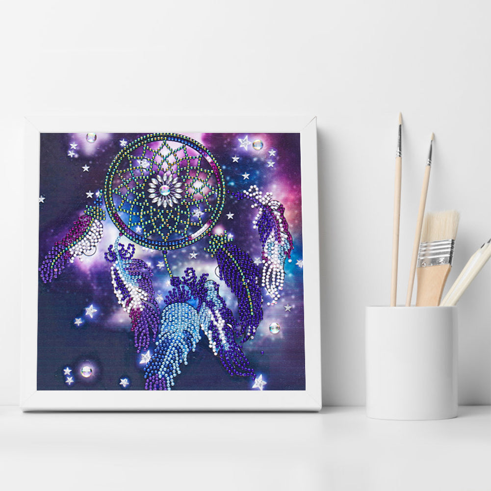 Blue Dreamcatcher - Special Shaped Drill Diamond Painting 30*30CM