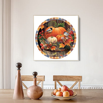 Pumpkin Wreath - Full Round Drill Diamond Painting 40*40CM