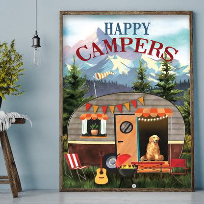 Happy Camping - Full Round Drill Diamond Painting 30*40CM