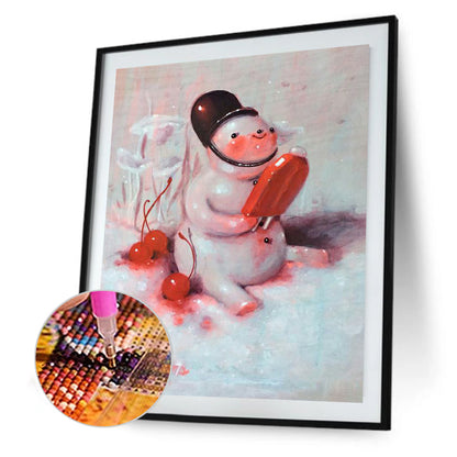 Candy Snowman - Full Round Drill Diamond Painting 30*40CM