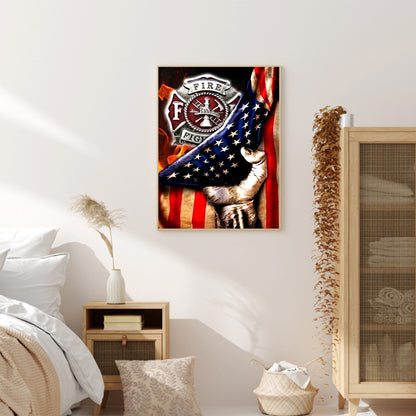 Flag Eagle - Full Round Drill Diamond Painting 35*50CM