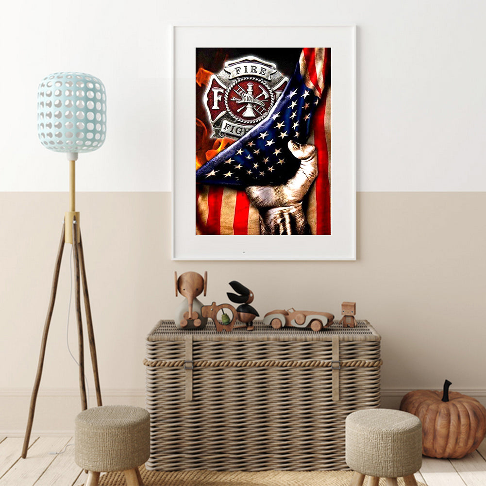 Flag Eagle - Full Round Drill Diamond Painting 35*50CM