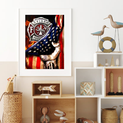 Flag Eagle - Full Round Drill Diamond Painting 35*50CM