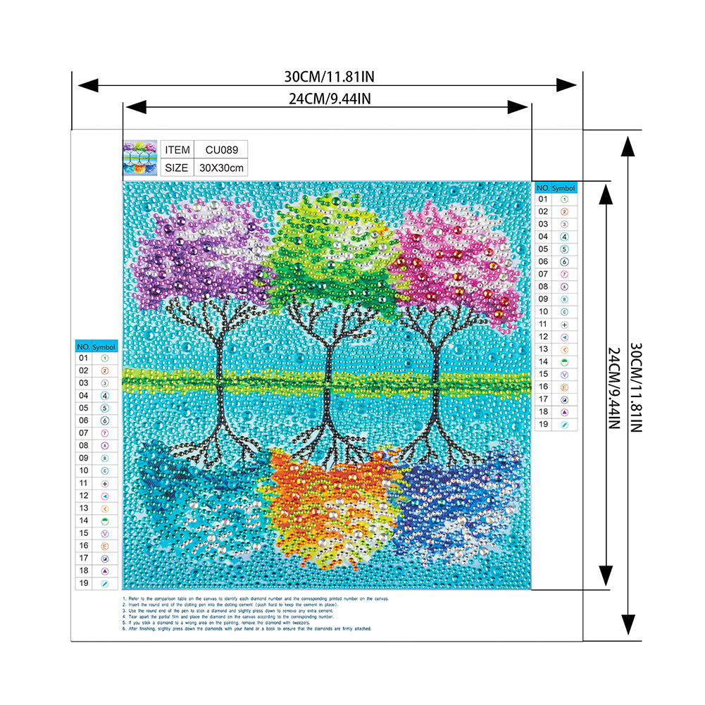 Tree - Special Shaped Drill Diamond Painting 30*30CM