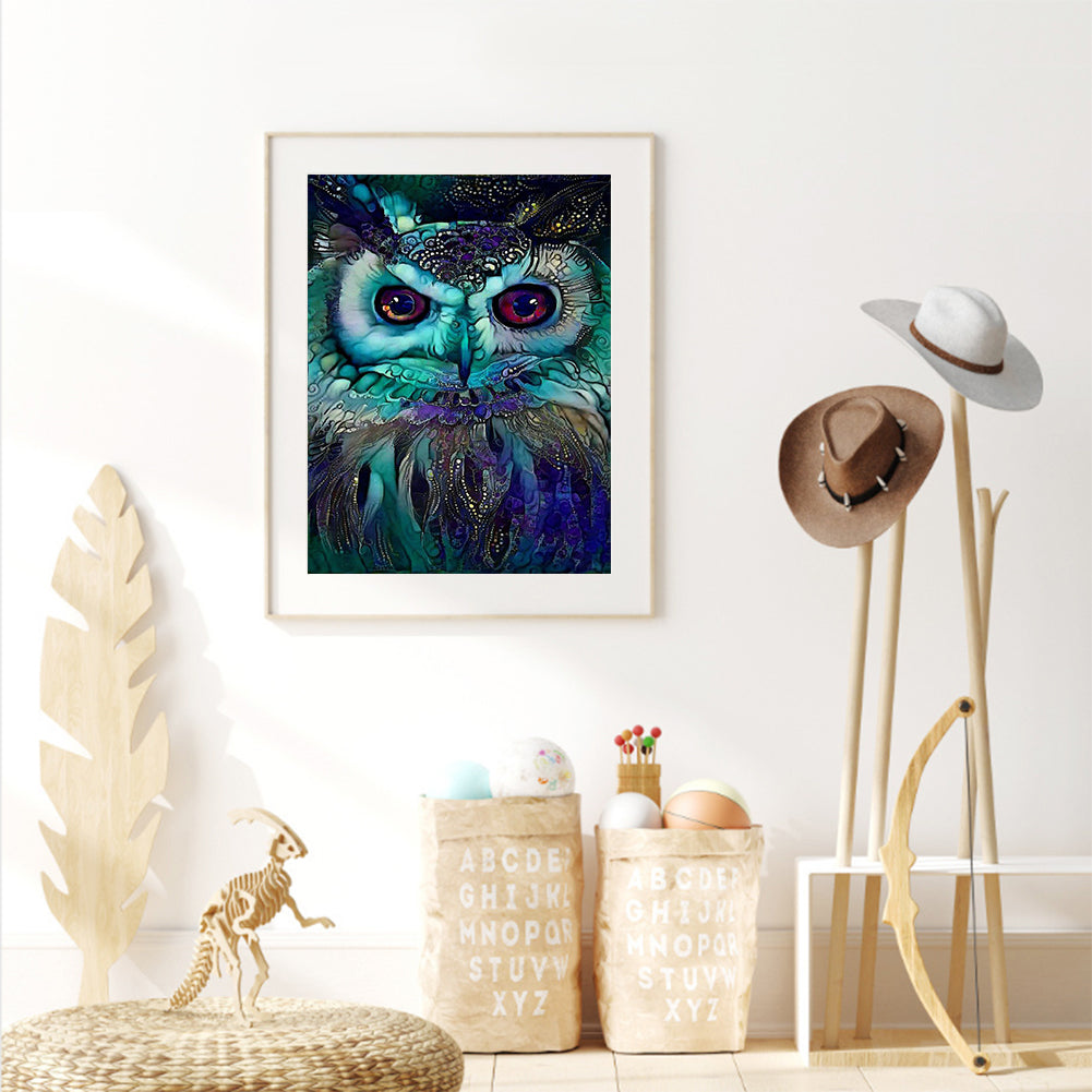 Owl - Full Round Drill Diamond Painting 30*40CM