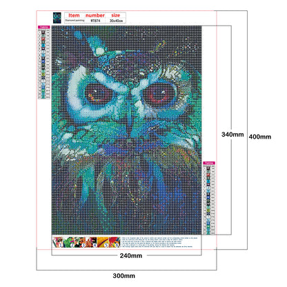 Owl - Full Round Drill Diamond Painting 30*40CM