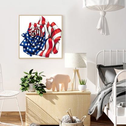 Flag Rose - Full Round Drill Diamond Painting 30*30CM