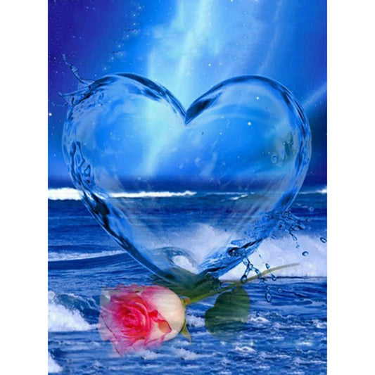 Heart Rose - Full Round Drill Diamond Painting 30*40CM