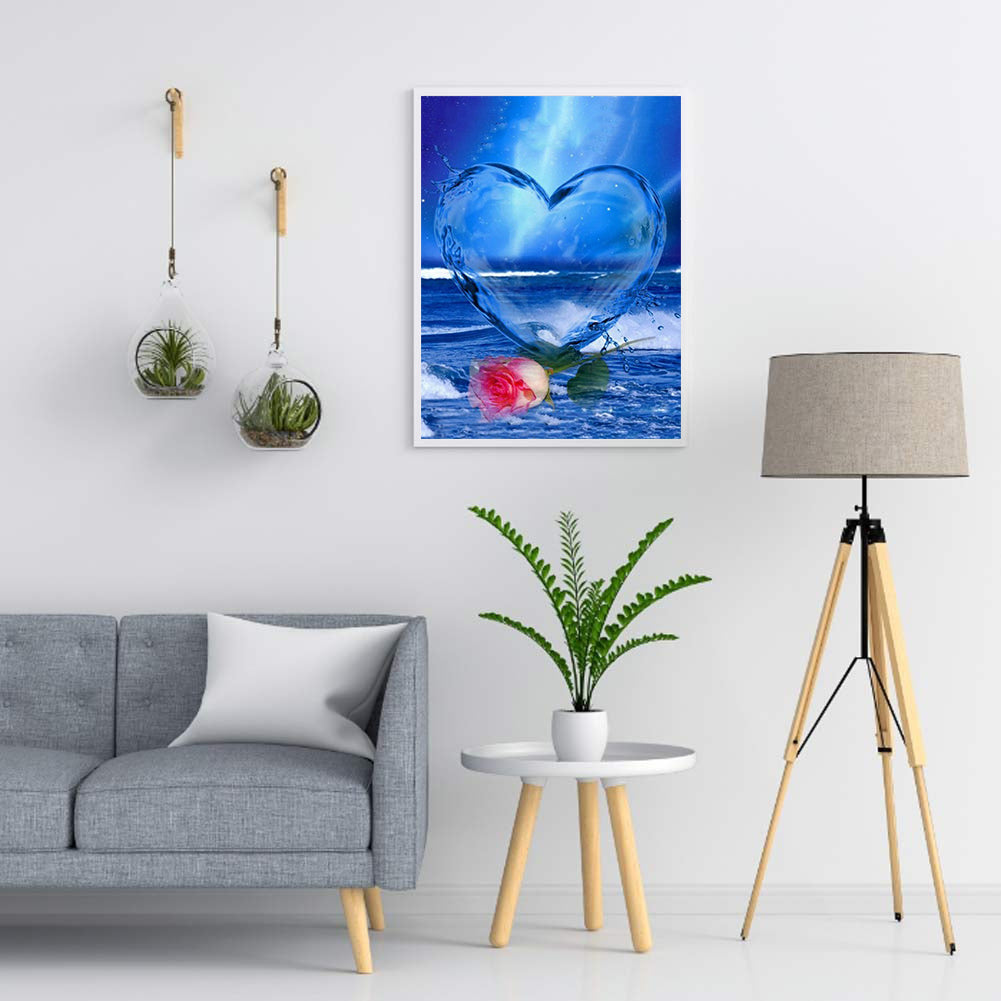 Heart Rose - Full Round Drill Diamond Painting 30*40CM