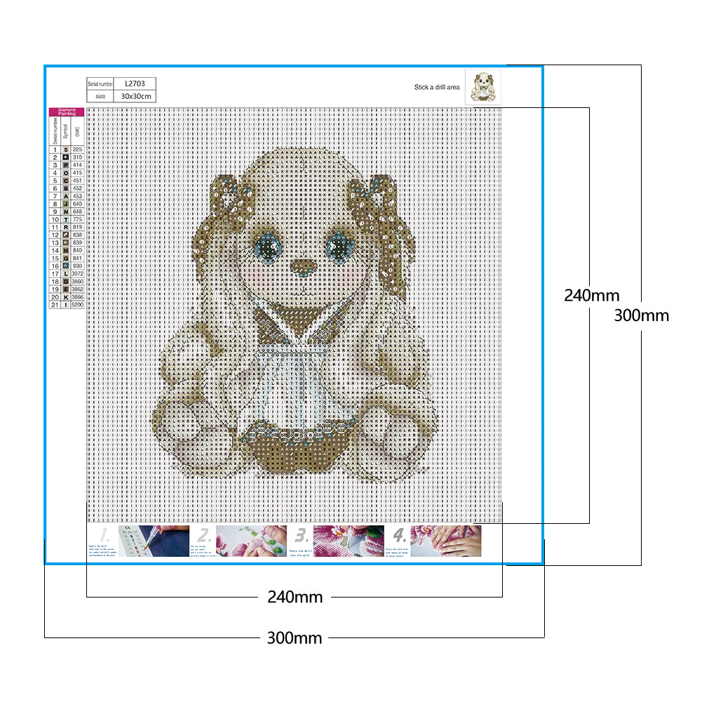 Rabbit - Full Round Drill Diamond Painting 30*30CM