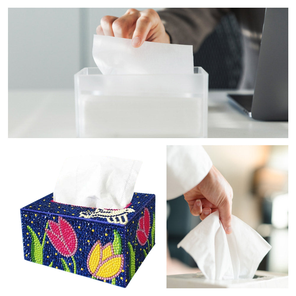 5D DIY Diamond Painting Square Tissue Box Kit Handmade Art Tissue Dispenser