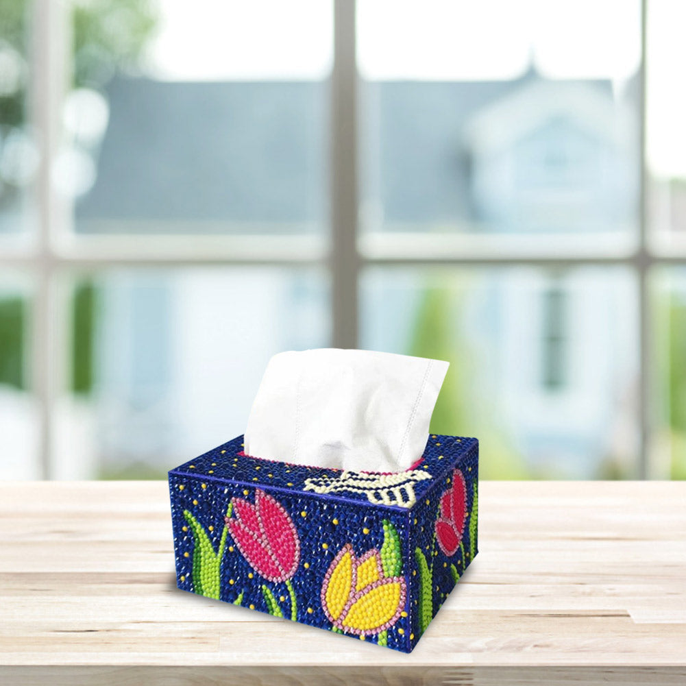 5D DIY Diamond Painting Square Tissue Box Kit Handmade Art Tissue Dispenser