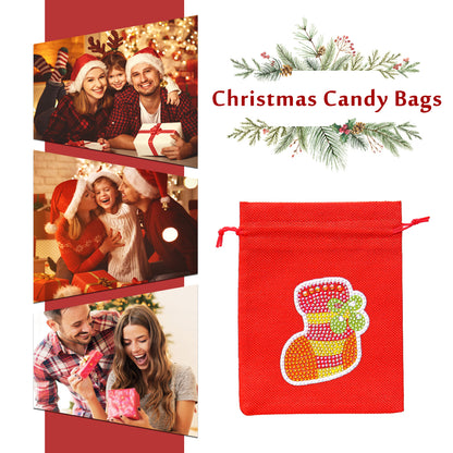 Mosaic Handmade Drawstring Christmas Candy Bag DIY Diamond Painting Kit