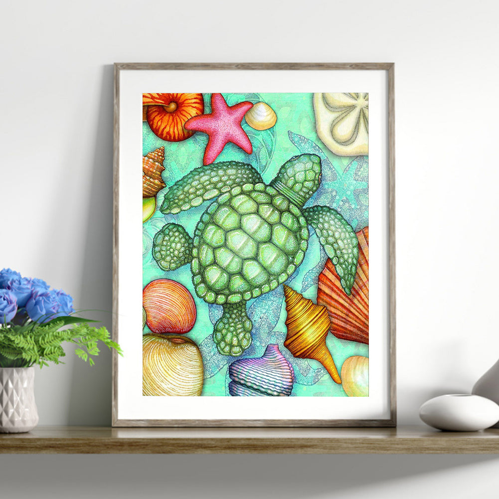 Sea Turtle - Full Round Drill Diamond Painting 30*40CM