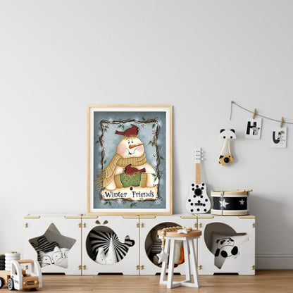 Snowman - Full Round Drill Diamond Painting 30*40CM