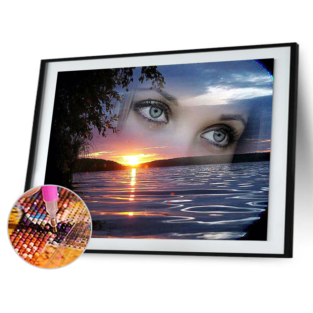 Lake Sunrise - Full Square Drill Diamond Painting 40*30CM