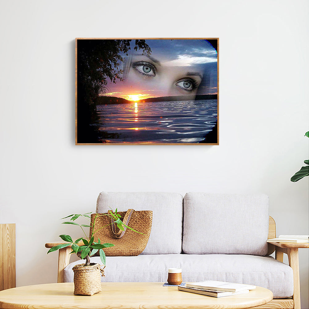 Lake Sunrise - Full Square Drill Diamond Painting 40*30CM