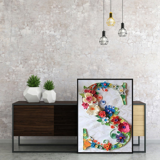 Flower Letter - Full Round Drill Diamond Painting 30*40CM