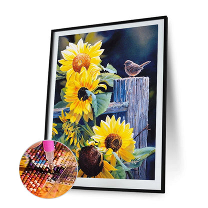 Sunflower Bird - Full Round Drill Diamond Painting 30*40CM