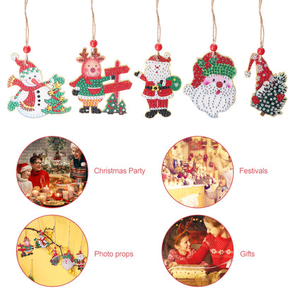 Christmas Diamond Painting Tree Pendant Point Drill Rhinestone Xmas Hanger