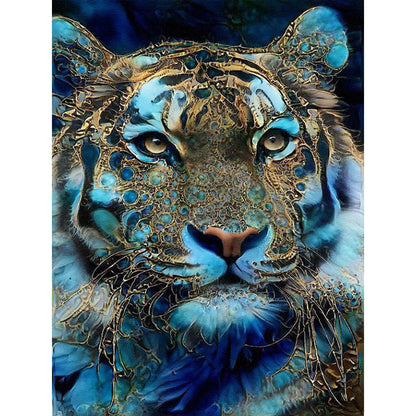 Blue Tiger - Full Round Drill Diamond Painting 30*40CM