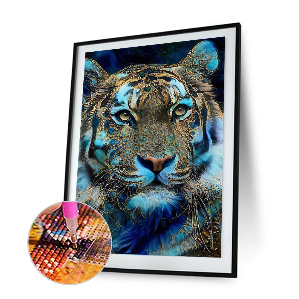 Blue Tiger - Full Round Drill Diamond Painting 30*40CM