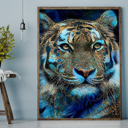 Blue Tiger - Full Round Drill Diamond Painting 30*40CM