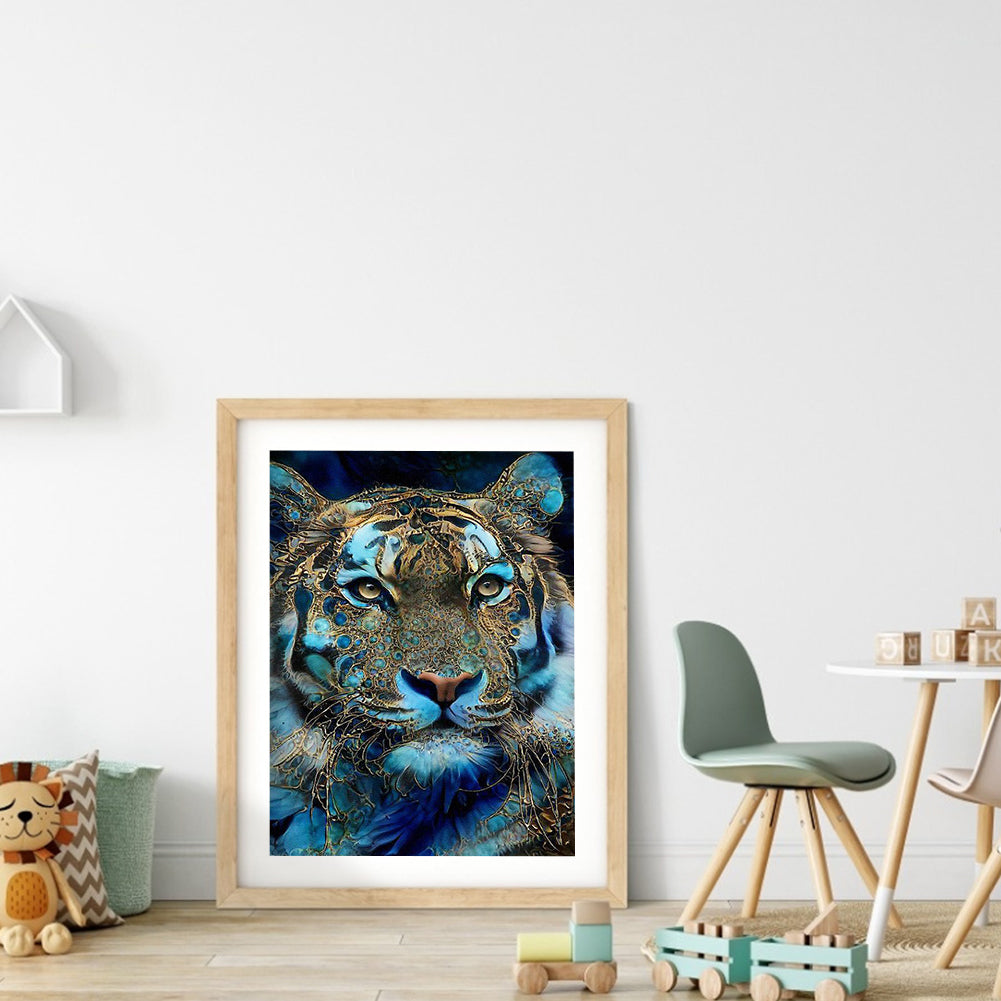 Blue Tiger - Full Round Drill Diamond Painting 30*40CM