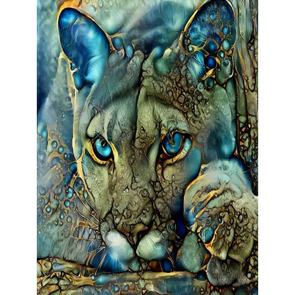 Blue Lion - Full Round Drill Diamond Painting 30*40CM