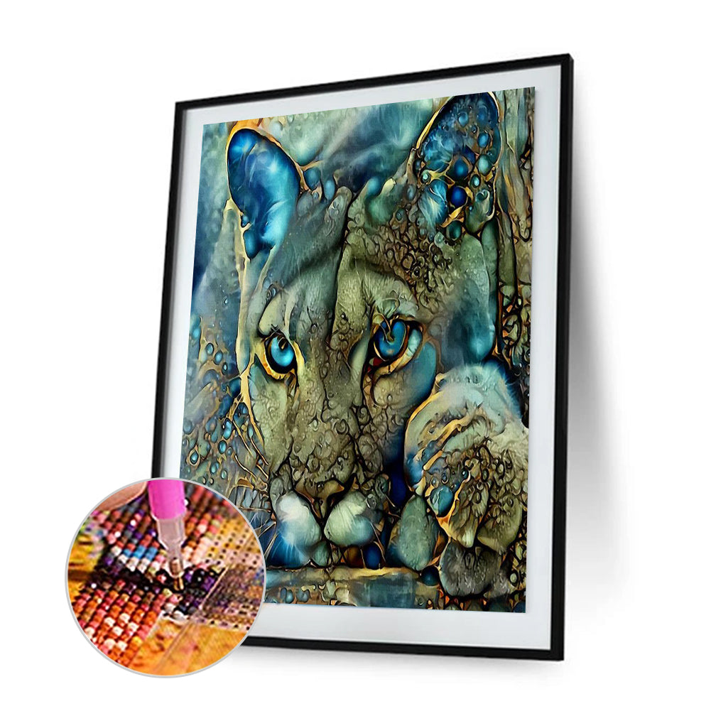 Blue Lion - Full Round Drill Diamond Painting 30*40CM