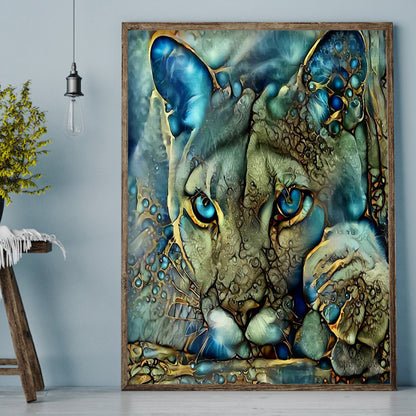 Blue Lion - Full Round Drill Diamond Painting 30*40CM