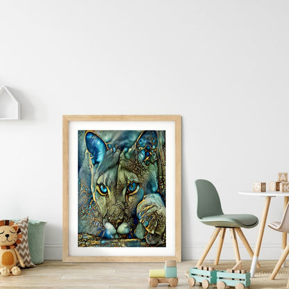 Blue Lion - Full Round Drill Diamond Painting 30*40CM