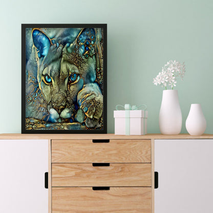 Blue Lion - Full Round Drill Diamond Painting 30*40CM