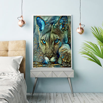 Blue Lion - Full Round Drill Diamond Painting 30*40CM