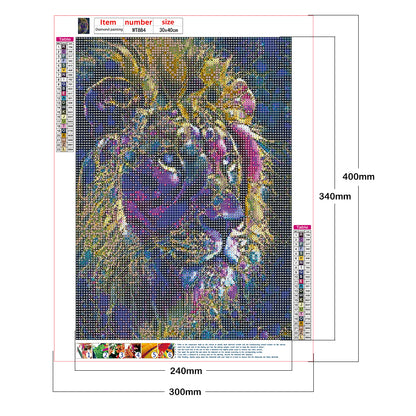 Lion - Full Round Drill Diamond Painting 30*40CM