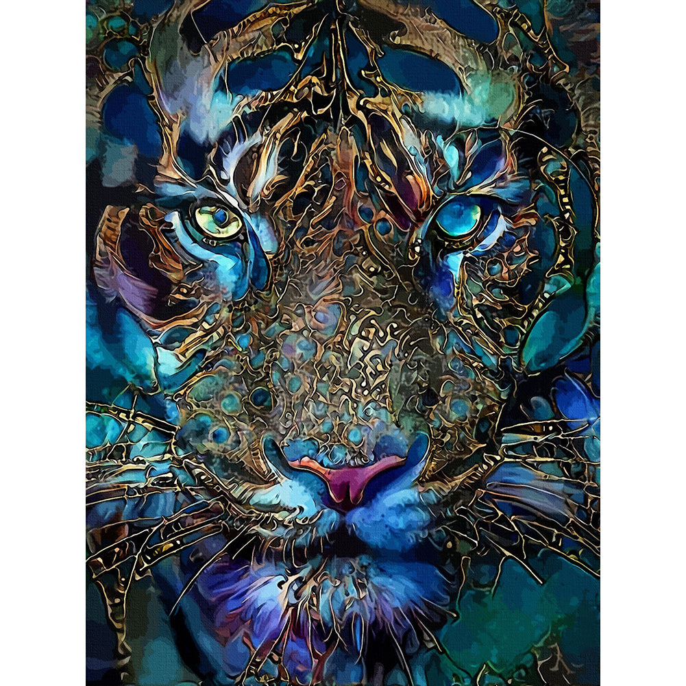 Blue Tiger - Full Round Drill Diamond Painting 30*40CM