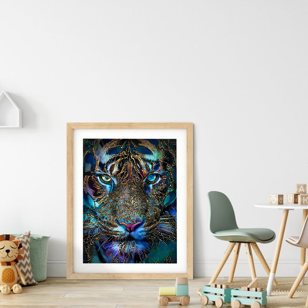 Blue Tiger - Full Round Drill Diamond Painting 30*40CM