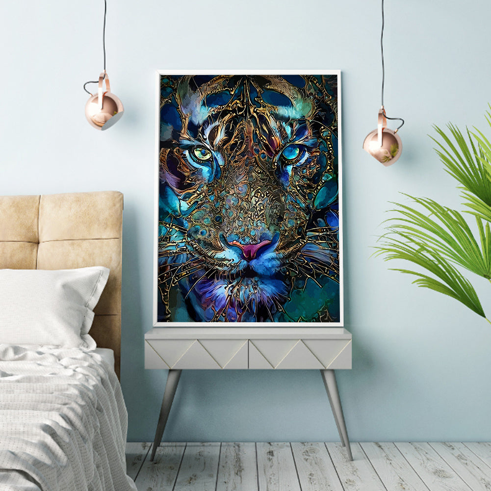 Blue Tiger - Full Round Drill Diamond Painting 30*40CM