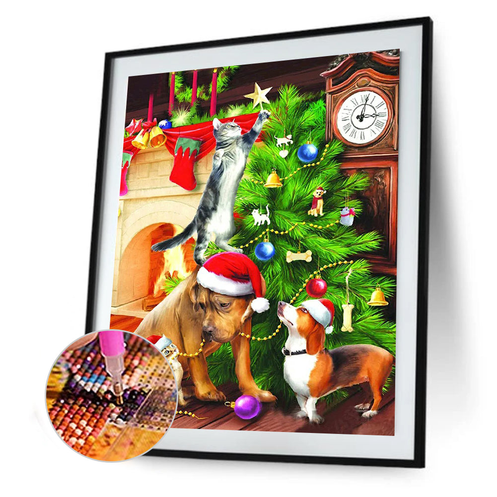 Christmas Santa - Full Round Drill Diamond Painting 30*40CM