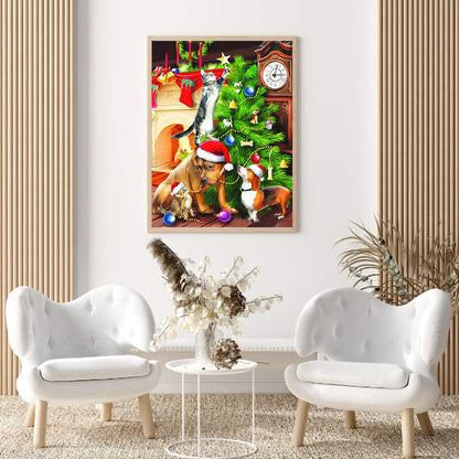 Christmas Santa - Full Round Drill Diamond Painting 30*40CM